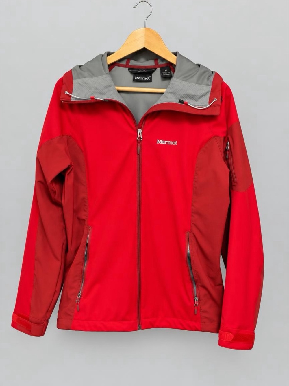 Marmot Windstopper E85620 Red Hooded Softshell Jacket Size L